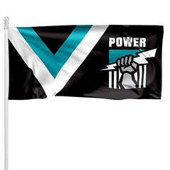 Port Adelaide Power AFL Flag – 90cm X 150cm Heavy-Duty Supporters Banner | Quadruple-Stitched & Weatherproof