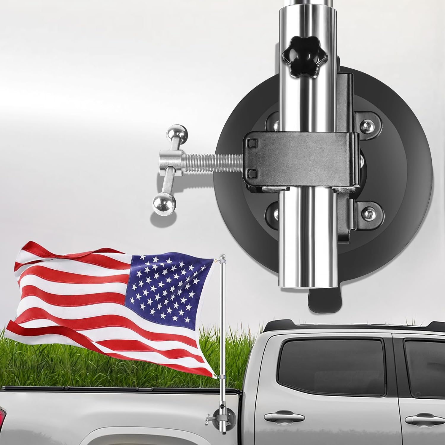 Reusable Car Flag Suction Cup Mount – Heavy-Duty No-Drill No-glue Flag ...